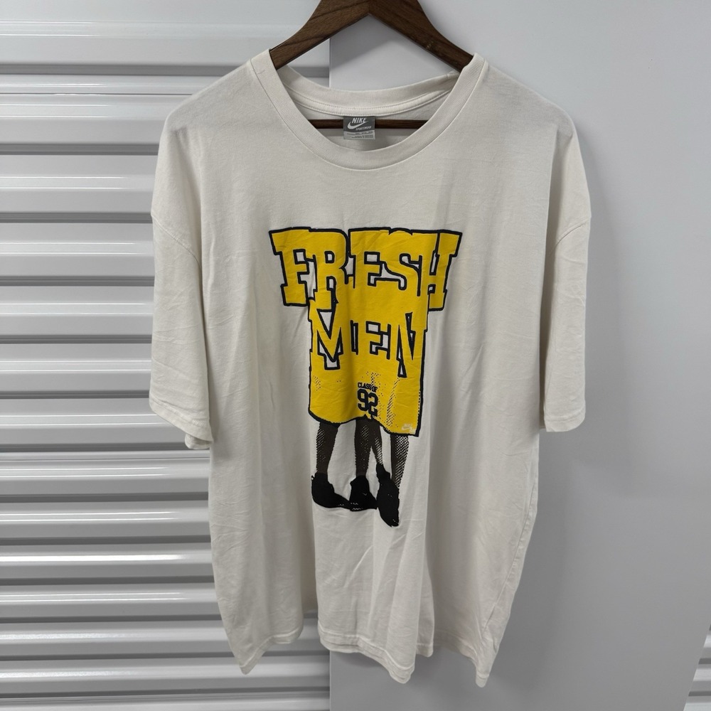 Nike Air Fresh Men Graphic T Shirt 3XL White Streetwear Big Logo Tee